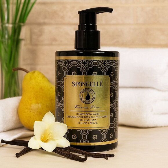 Spongelle Freesia Pear Hand and Body Wash Full Size 11 Fl Oz Pump Dispenser - Picture 1 of 7